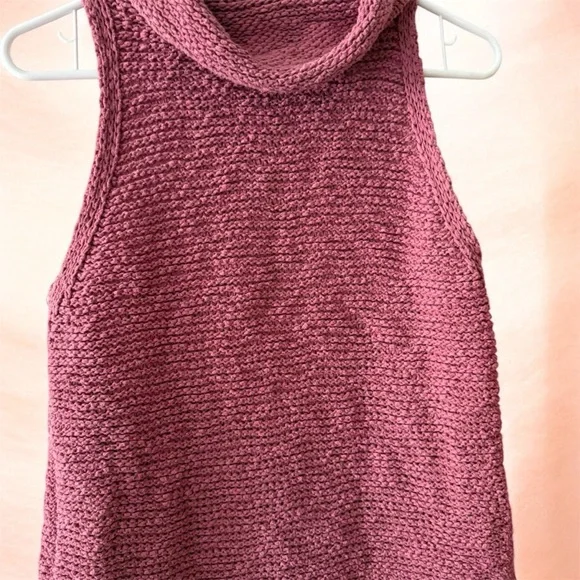 "Anthropologie Pilcro Pink Knitted Sleeveless Turtleneck Sweater - Picture 4 of 5